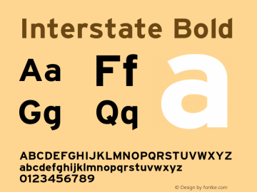 Interstate-Bold Version 1.100;PS 1.001;hotconv 16.6.51;makeotf.lib2.5.65220;Latin+Cyrillic+Greek;recalibrated Font Sample