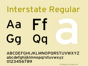 Interstate-Regular Version 1.100;PS 1.001;hotconv 16.6.51;makeotf.lib2.5.65220;Latin+Cyrillic+Greek;recalibrated Font Sample