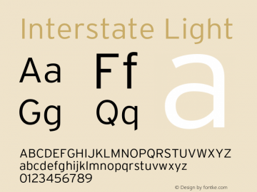Interstate-Light Version 1.100;PS 1.001;hotconv 16.6.51;makeotf.lib2.5.65220;Latin+Cyrillic+Greek;recalibrated Font Sample