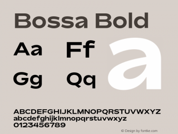 Bossa Bold Version 1.000;hotconv 1.0.109;makeotfexe 2.5.65596图片样张