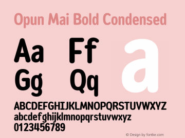 Opun Mai Bold Condensed Version 2.00图片样张