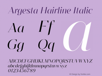 ArgestaHairline-Italic Version 1.000 | wf-rip DC20200305 Font Sample