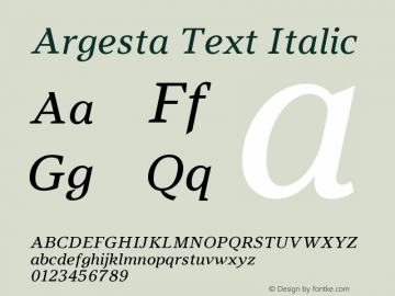 ArgestaText-Italic Version 1.000 | wf-rip DC20200305图片样张
