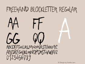 Freehand Blockletter Regular Version 1.000;hotconv 1.0.109;makeotfexe 2.5.65596图片样张