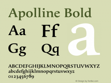 Apolline Bold OTF 1.000;PS 001.000;Core 1.0.29 Font Sample