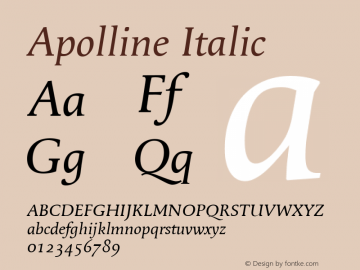 Apolline Italic Version 1.00 Font Sample