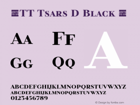 ☠TT Tsars D Black Version 1.010TT-Tsars-D-Black-TTwebKit Font Sample