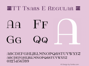 ☠TT Tsars E Regular Version 1.010TT-Tsars-E-Regular-TTwebKit Font Sample
