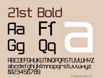 21st Bold Version 001.000 Font Sample