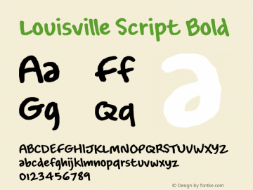 LouisvilleScript-Bold Version 1.00 Font Sample