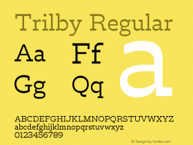 Trilby-Regular Version 1.0 Font Sample