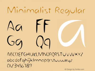 Minimalist-Regular Version 1.04 Font Sample