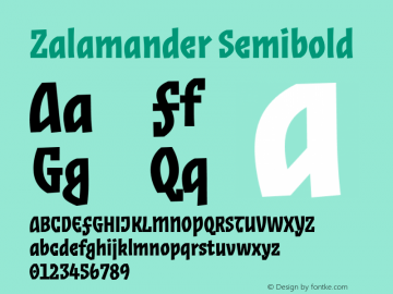 Zalamander-Semibold Version 1.000;PS 001.000;hotconv 1.0.49;makeotf.lib2.0.14853图片样张