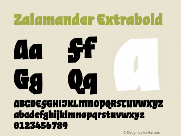 Zalamander-Extrabold Version 1.000;PS 001.000;hotconv 1.0.49;makeotf.lib2.0.14853 Font Sample