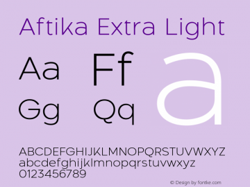 Aftika Extra Light Version 1.000 Font Sample