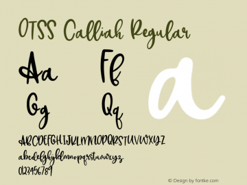 OTSS Calliah Version 1.006;Fontself Maker 2.1.2 Font Sample