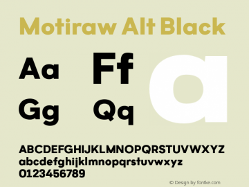 MotirawAlt-Black Version 1.000 | wf-rip DC20190905 Font Sample