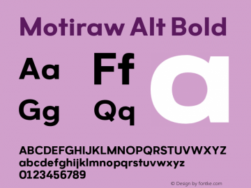MotirawAlt-Bold Version 1.000 | wf-rip DC20190905 Font Sample