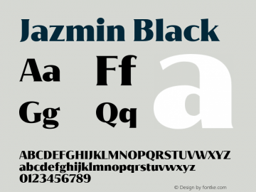 Jazmin Black Version 1.001;hotconv 1.0.109;makeotfexe 2.5.65596图片样张