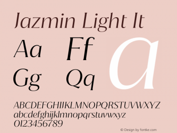 Jazmin Light It Version 1.001;hotconv 1.0.109;makeotfexe 2.5.65596图片样张