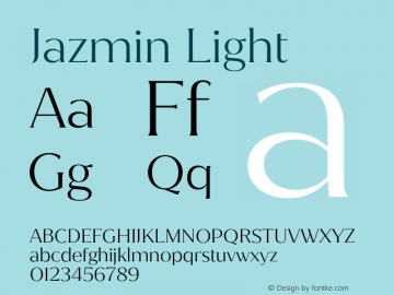 Jazmin Light Version 1.001;hotconv 1.0.109;makeotfexe 2.5.65596图片样张