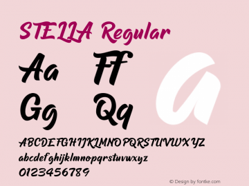 STELLA Regular Version 1.000 | w-rip DC20190905 Font Sample