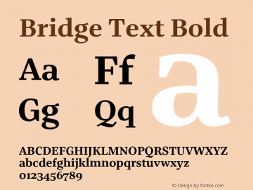 Bridge Text Bold Version 1.000 Font Sample