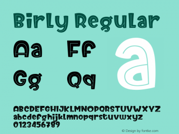 Birly Version 1.00;September 2, 2019 | w-rip DC20190905 Font Sample