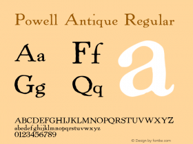 Powell Antique Regular 1.27 Font Sample