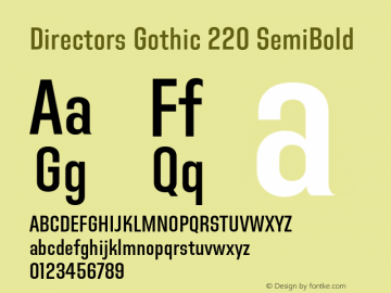 DirectorsGothic220-SemiBold Version 1.000; ttfautohint (v1.6) Font Sample