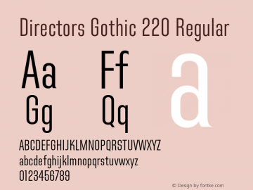 DirectorsGothic220-Regular Version 1.000; ttfautohint (v1.6) Font Sample