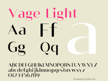 Vage-Light Version 1.000 Font Sample