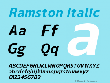 Ramston-Italic 1.000 Font Sample