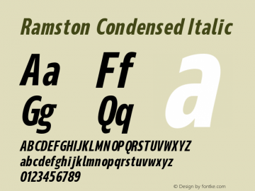 Ramston-CondensedItalic 1.000 Font Sample