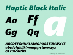 Haptic-BlackItalic Version 1.000图片样张