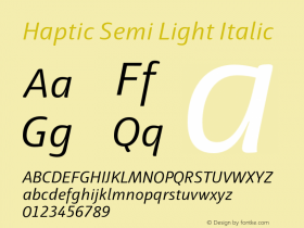 Haptic-SemiLightItalic Version 1.000图片样张