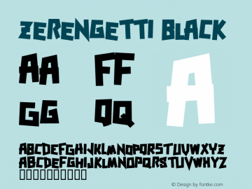 Zerengetti Black Macromedia Fontographer 4.1 10/5/00图片样张