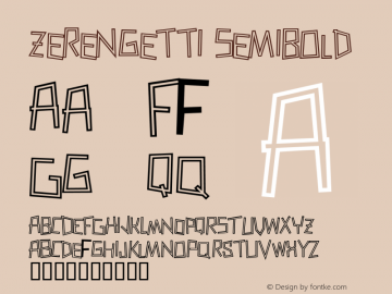 Zerengetti SemiBold Macromedia Fontographer 4.1 10/5/00图片样张