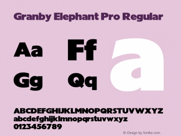 GranbyElephantPro-Regular Version 1.000 Font Sample