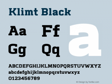 Klimt-Black Version 1.000 Font Sample