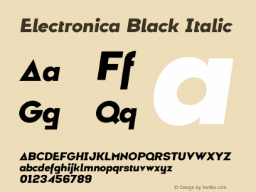 ElectronicaBlackItalic Version 1.000 2019 initial release | wf-rip DC20190910图片样张