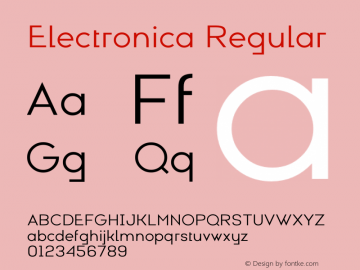 ElectronicaRegular Version 1.000 2019 initial release | wf-rip DC20190910 Font Sample