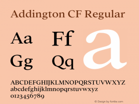 Addington CF Regular Version 1.700;PS 001.700;hotconv 1.0.88;makeotf.lib2.5.64775图片样张