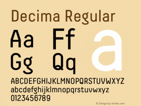 Decima-Regular Version 1.000 2008 initial release Font Sample