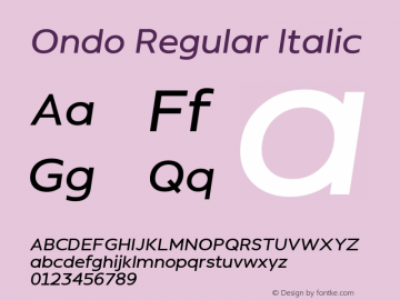 Ondo Italic Version 1.000 | wf-rip DC20190920 Font Sample