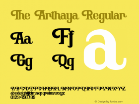 The Arthaya Version 1.00;August 6, 2019; Font Sample