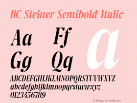 BC Steiner LSB Bold Italic Version 1.000图片样张