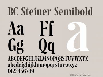 BC Steiner LSB Bold Version 1.000 Font Sample