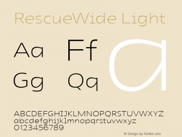 RescueWide Light Version 1.00 Font Sample