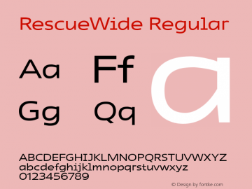 RescueWide Regular Version 1.00 Font Sample